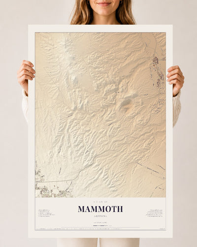 Mammoth, Arizona map print, 24" x 36", Archival Matte Print