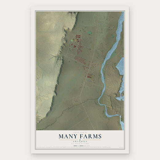 Many Farms, Arizona map print, the full design