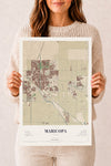 Map of Maricopa, Arizona, 12 x 18 inch unframed archival matte print