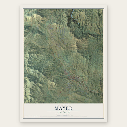 Mayer, Arizona map print, the full design