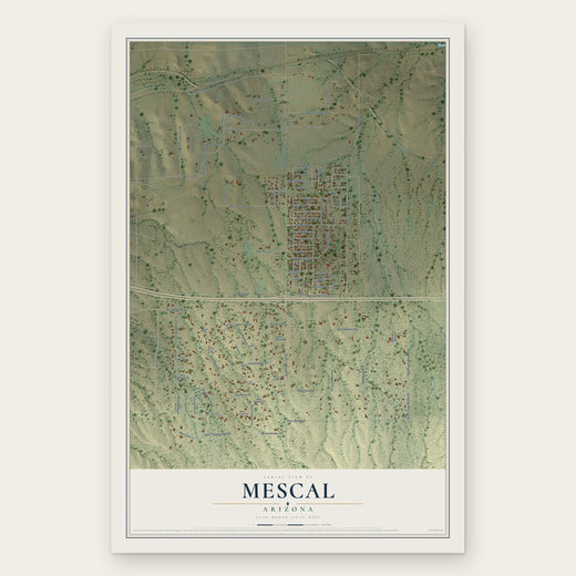 Mescal, Arizona map print, the full design