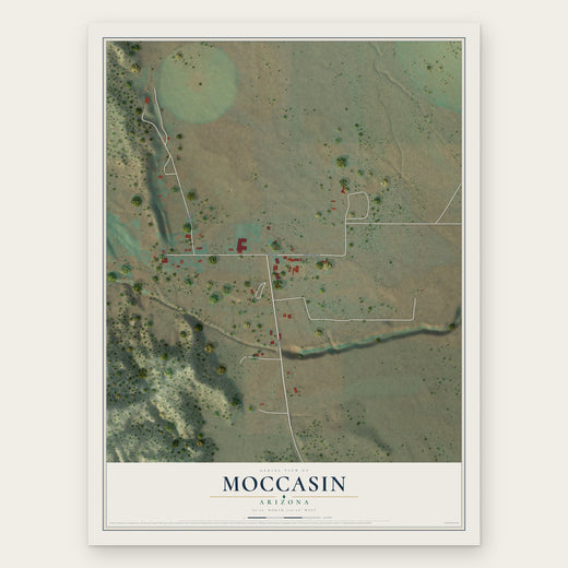 Moccasin, Arizona map print, the full design