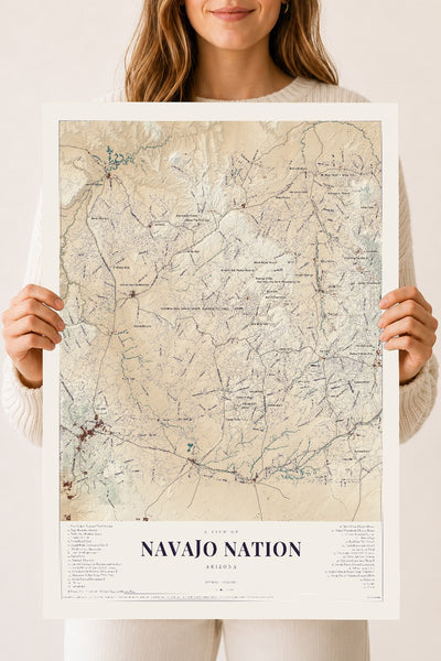 Navajo Nation, Arizona map print, 18" x 24", Archival Matte Print