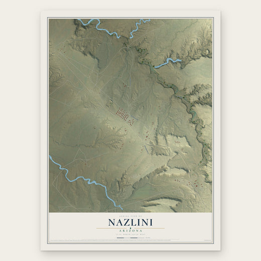 Nazlini, Arizona map print, the full design