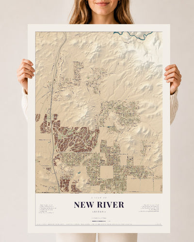New River, Arizona map print, 24" x 36", Archival Matte Print