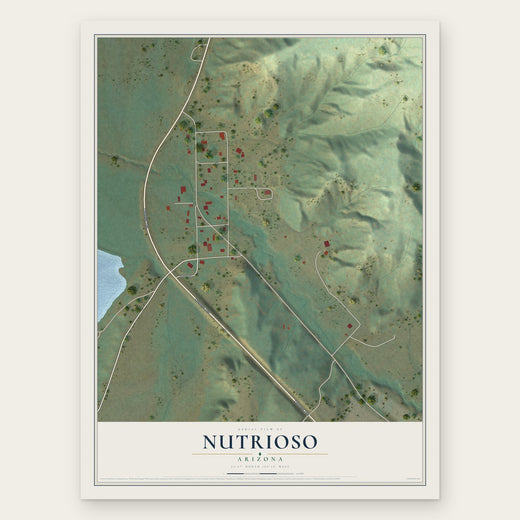 Nutrioso, Arizona map print, the full design