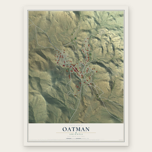 Oatman, Arizona map print, the full design
