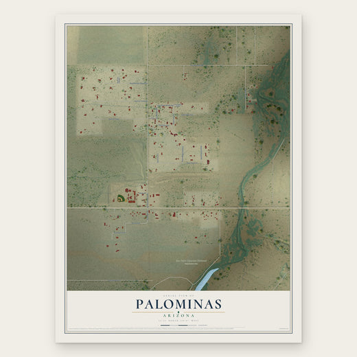 Palominas, Arizona map print, the full design