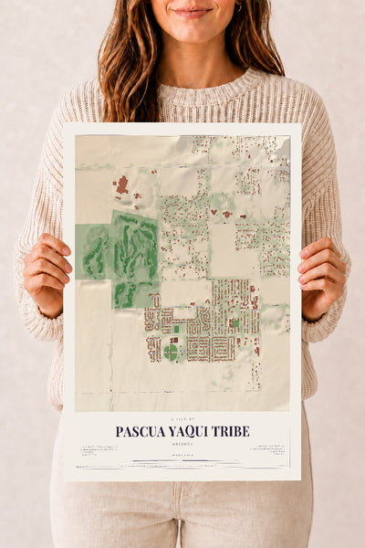 Pascua Yaqui Tribe, Arizona map print, 12" x 18", Archival Matte Print