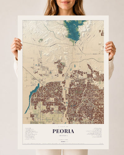 Peoria, Arizona map print, 24" x 36", Archival Matte Print