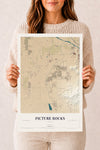 Map of Picture Rocks, Arizona, 12 x 18 inch unframed archival matte print