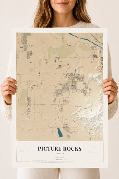 Picture Rocks, Arizona map print, 18" x 24", Archival Matte Print