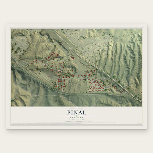 Pinal, Arizona map print, the full design