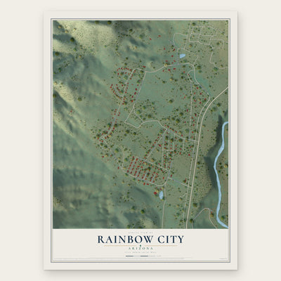 Rainbow City, Arizona map print, the full design