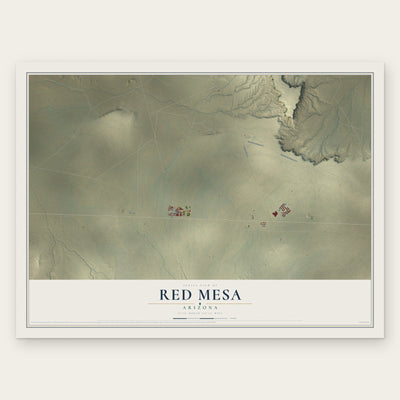 Red Mesa, Arizona map print, the full design