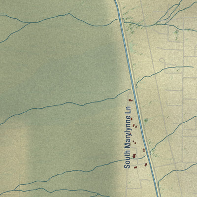 Close-up of the map of Red Rock, Pinal County, Arizona print showing street and building detail