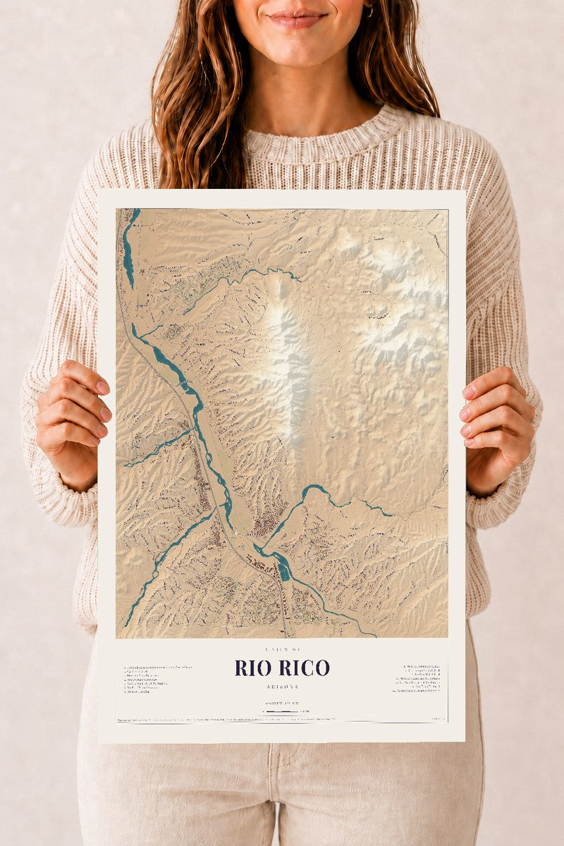 Rio Rico, Arizona map print, 12" x 18", Archival Matte Print