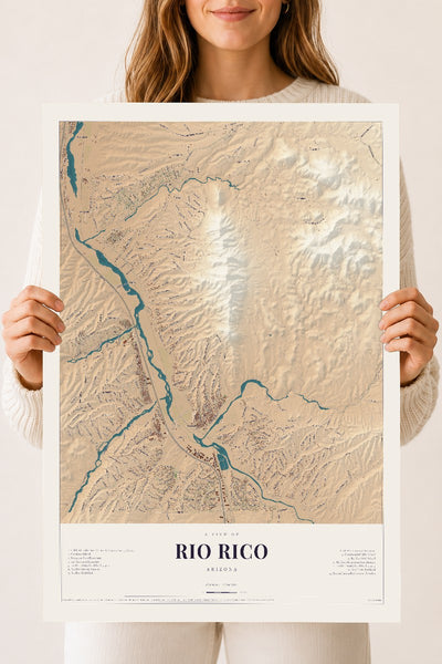 Rio Rico, Arizona map print, 18" x 24", Archival Matte Print