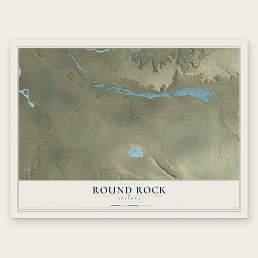 Round Rock, Arizona map print, the full design