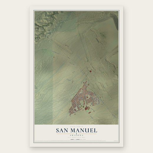 San Manuel, Arizona map print, the full design