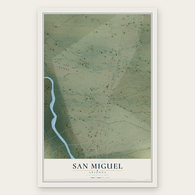 San Miguel, Arizona map print, the full design