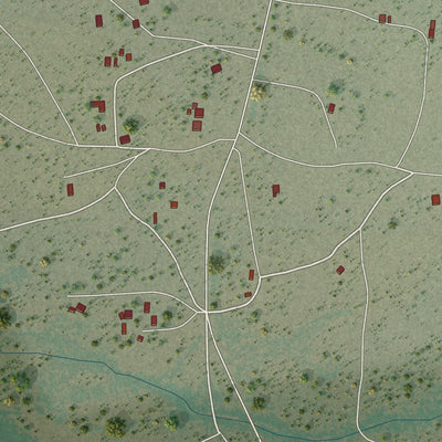 Close-up of the map of San Miguel, Arizona print showing street and building detail