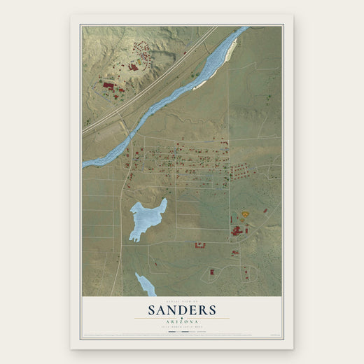Sanders, Arizona map print, the full design