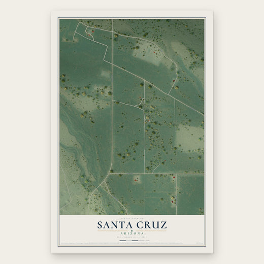 Santa Cruz, Arizona map print, the full design