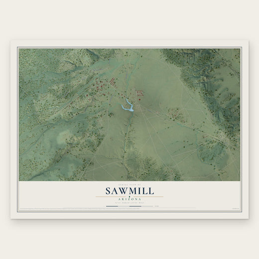 Sawmill, Arizona map print, the full design