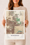 Map of Scottsdale, Arizona, 12 x 18 inch unframed archival matte print