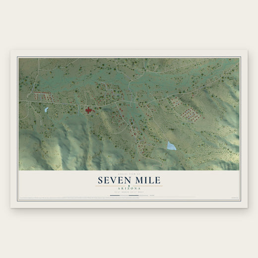 Seven Mile, Arizona map print, the full design