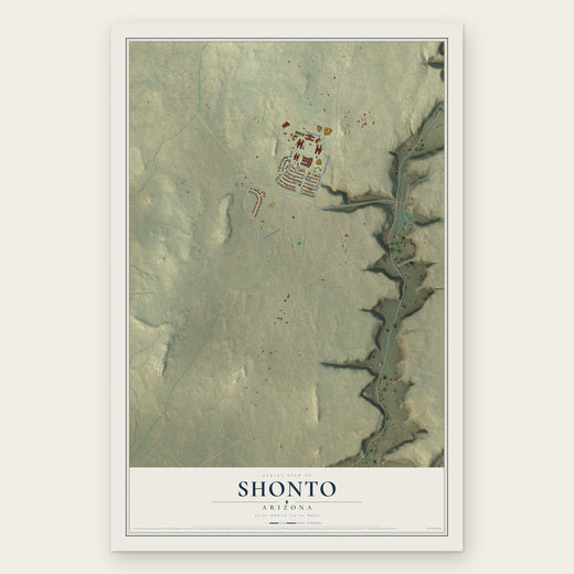 Shonto, Arizona map print, the full design