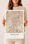 Map of South Tucson, Arizona, 12 x 18 inch unframed archival matte print