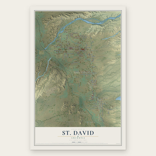 St. David, Arizona map print, the full design