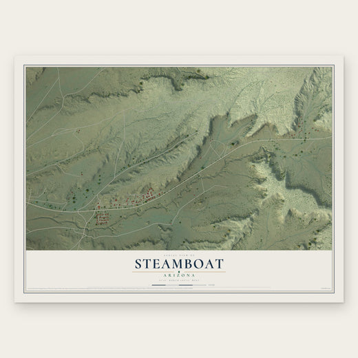 Steamboat, Arizona map print, the full design