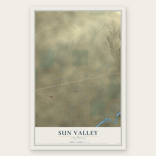 Sun Valley, Arizona map print, the full design