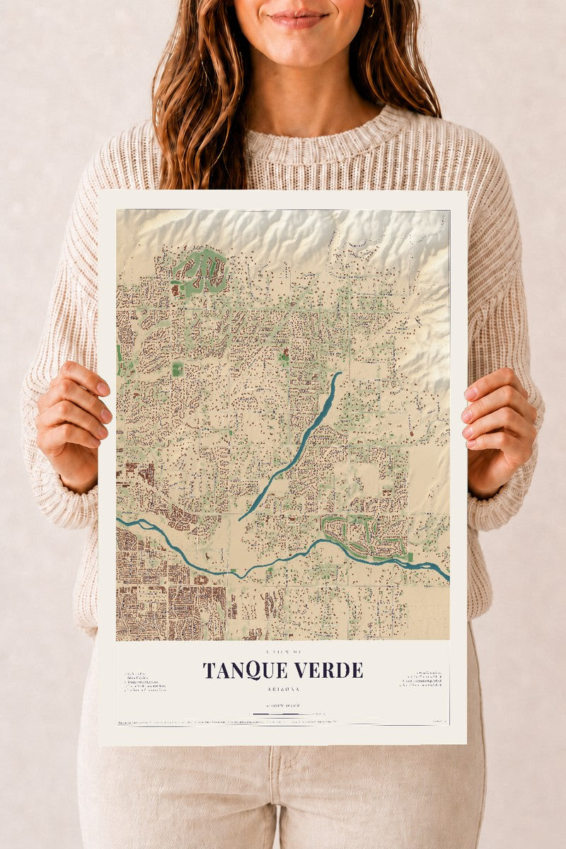 Tanque Verde, Arizona map print