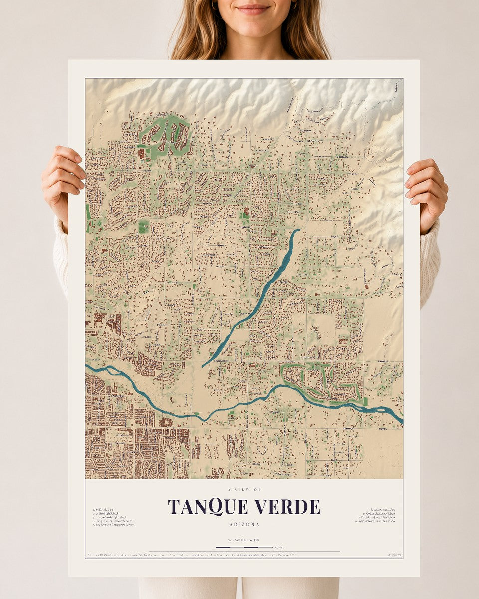 Tanque Verde, Arizona map print