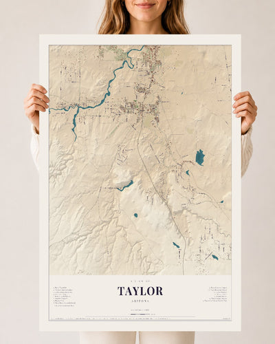 Taylor, Arizona map print, 24" x 36", Archival Matte Print
