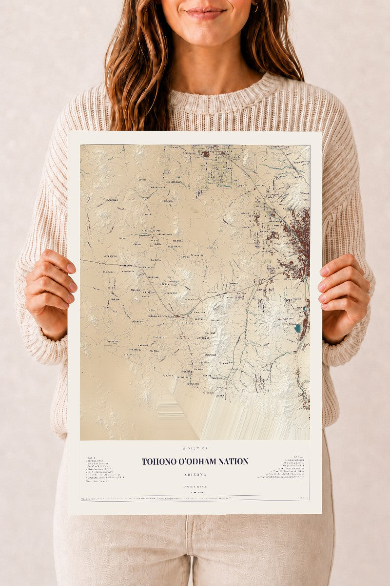 Tohono O'odham Nation, Arizona map print