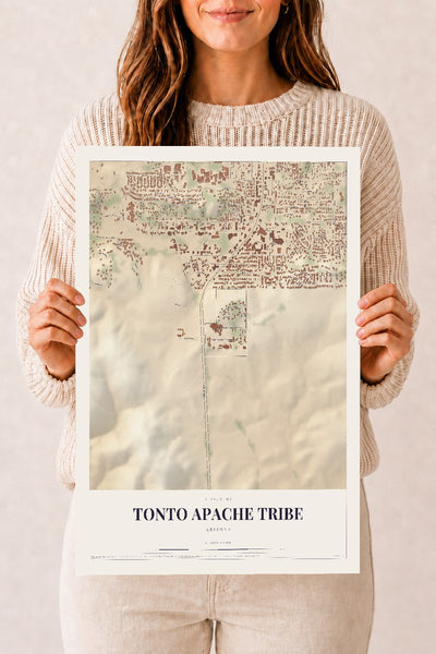 Tonto Apache Tribe, Arizona map print, 12" x 18", Archival Matte Print