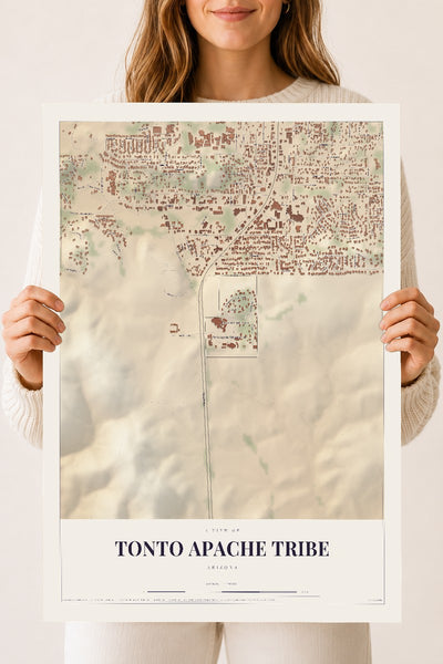 Tonto Apache Tribe, Arizona map print, 18" x 24", Archival Matte Print