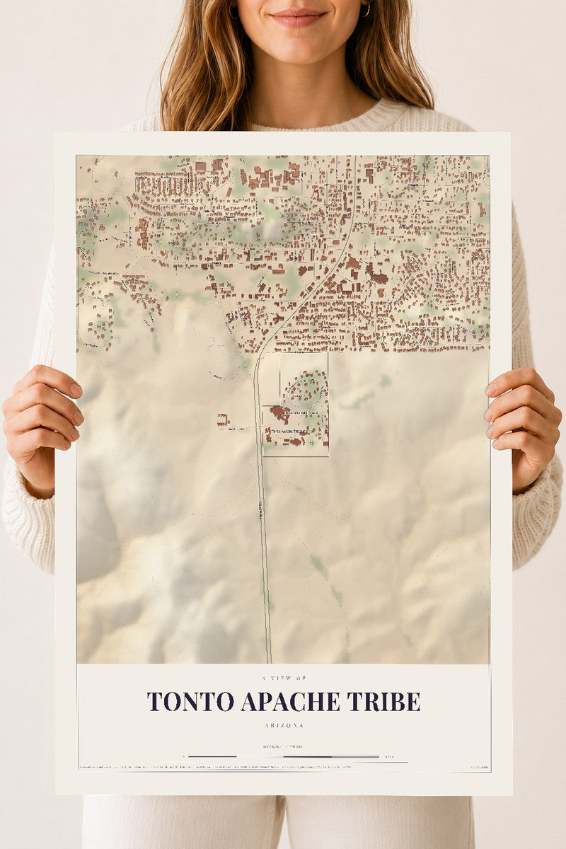 Tonto Apache Tribe, Arizona map print, 18" x 24", Archival Matte Print