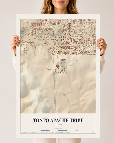 Tonto Apache Tribe, Arizona map print, 24" x 36", Archival Matte Print