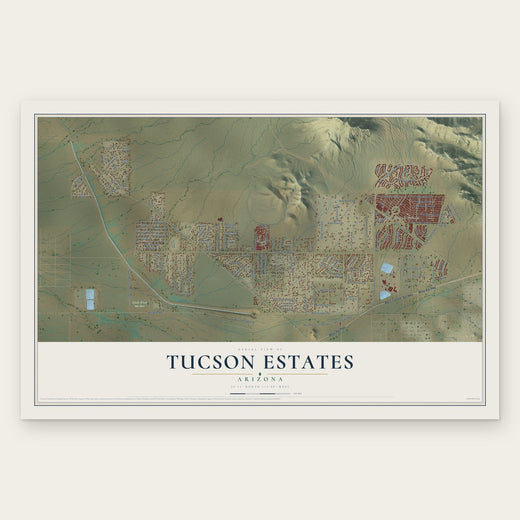 Tucson Estates, Arizona map print, the full design