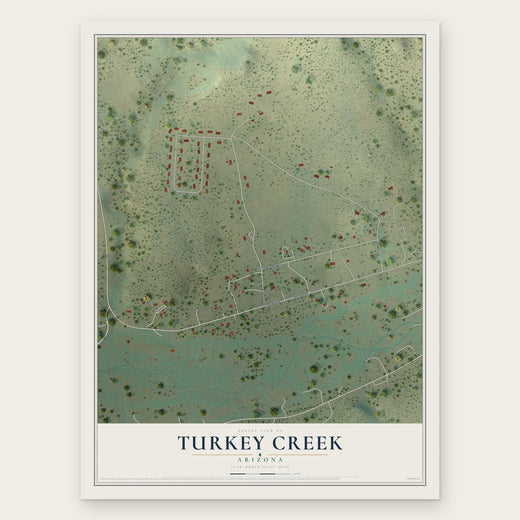 Turkey Creek, Arizona map print, the full design