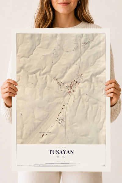Tusayan, Arizona map print, 18" x 24", Archival Matte Print