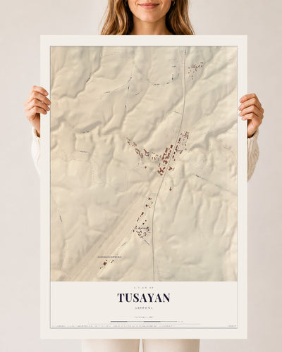 Tusayan, Arizona map print, 24" x 36", Archival Matte Print
