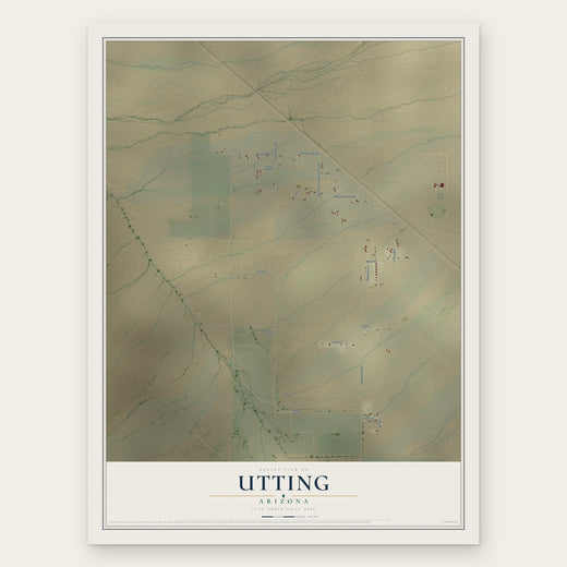 Utting, Arizona map print, the full design