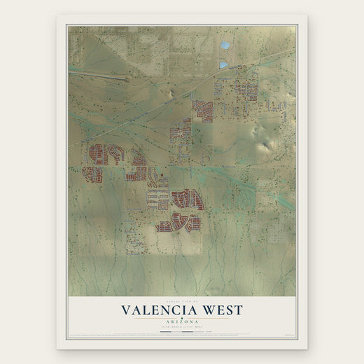 Valencia West, Arizona map print, the full design